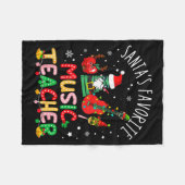 Santa's Favorite Music Teacher Christmas Santa Hat Fleecedecke (Vorderseite (Horizontal))