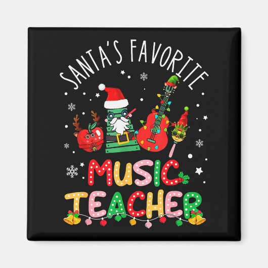 Santa's Favorite Music Teacher Christmas Santa Hat Magnet (Vorne)
