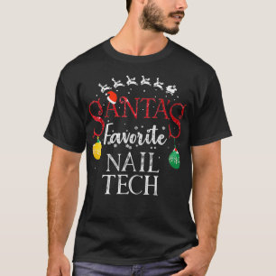 Santas Favorite Nail Tech Weihnachtsgeschenk Nail T-Shirt