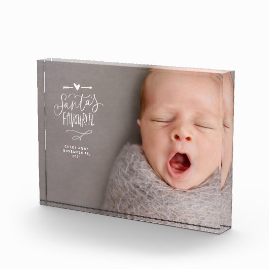 Santas Favorite New Baby Birth Annoucement Fotoblock (Rechts)