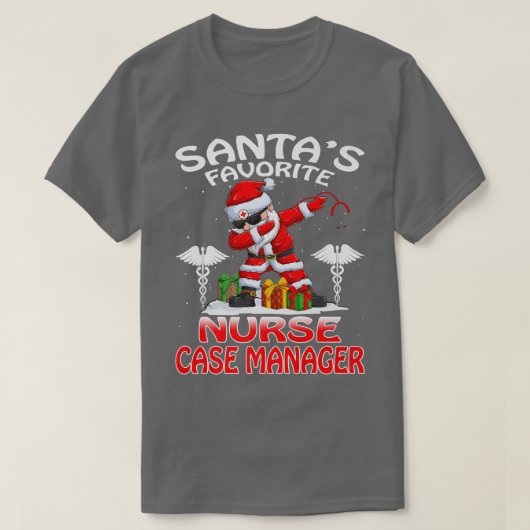 Santa's Favorite Nurse Case Manager Christmas Matc T-Shirt (Design vorne)