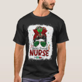 Santas Favorite Nurse Christmas Santa Hat Light Me T-Shirt (Vorderseite)