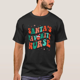 Santa's Favorite Nurse Christmas Santa Light T-Shirt