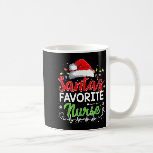 Santa's Favorite Nurse Funny Christmas Nurse Xmas Kaffeetasse (Rechts)