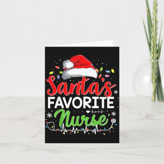 Santa's Favorite Nurse Funny Christmas Nurse Xmas  Karte (Vorderseite)