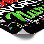 Santa's Favorite Nurse Funny Christmas Nurse Xmas Poster (Ecke)