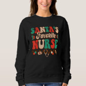 Santa's Favorite Nurse Retro Christmas Nurse Women Sweatshirt (Vorderseite)
