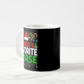 Santas Favorite Nurse Rn Christmas Nursing Christm Kaffeetasse (Vorderseite Links)