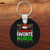 Santas Favorite Nurse Rn Christmas Nursing Christm Schlüsselanhänger (Vorderseite)