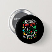 Santa's Favorite Nurse Shirt Men Women Funny Chris Button (Vorne & Hinten)