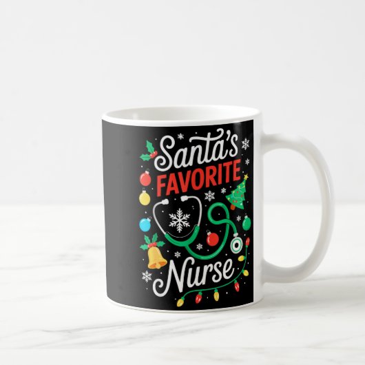 Santa's Favorite Nurse Shirt Men Women Funny Chris Kaffeetasse (Rechts)