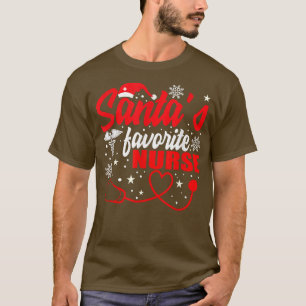 Santas Favorite Nurse Weihnachten T-Shirt