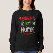 Santas Favorite Nurse Xmas Weihnachtsmannmütze Chr Sweatshirt (Vorderseite)