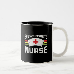 Santa's Favorite Nurse Zweifarbige Tasse