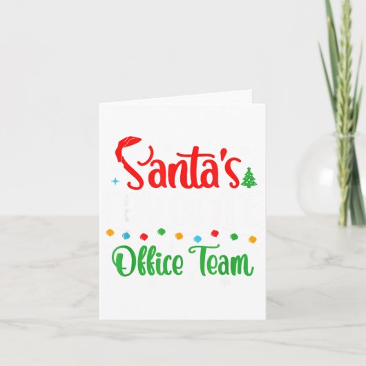 Santa's Favorite Office Team Christmas Lights Sant Karte (Vorderseite)