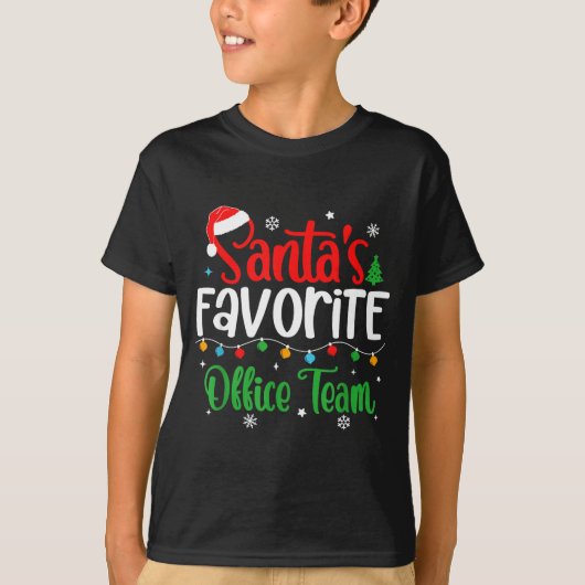 Santa's Favorite Office Team Christmas Lights Sant T-Shirt (Vorderseite)