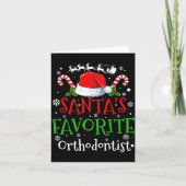 Santa's Favorite Orthodontist Christmas Party Karte (Vorderseite)