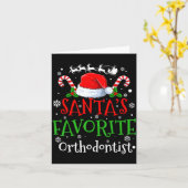 Santa's Favorite Orthodontist Christmas Party  Karte (Gelbe Blume)