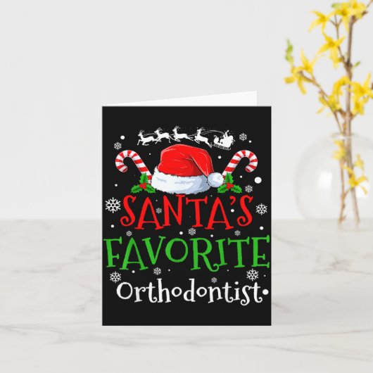 Santa's Favorite Orthodontist Christmas Party  Karte (Gelbe Blume)