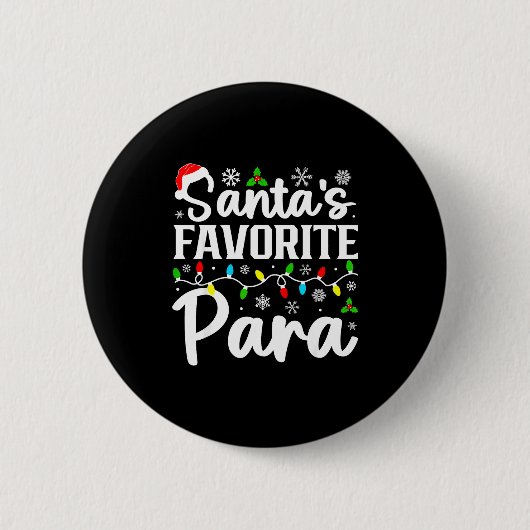 Santa's Favorite Para Funny Christmas Family Match Button (Vorderseite)