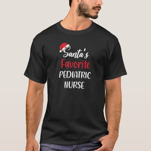 Santas Favorite Pediatric Nurse Gift Christmas T-Shirt (Vorderseite)