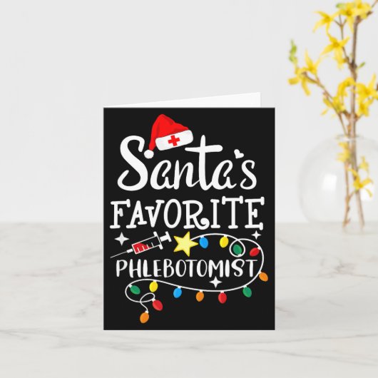 Santa's Favorite Phlebotomist Christmas Phlebotomy Karte (Gelbe Blume)