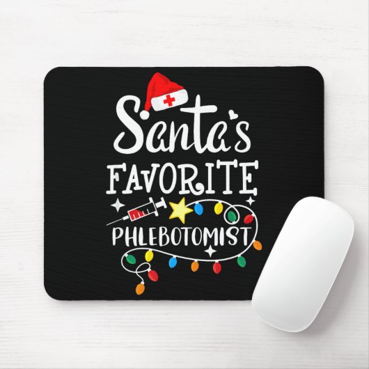 Santa's Favorite Phlebotomist Christmas Phlebotomy Mousepad (Mit Mouse)