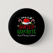 Santa's Favorite Physical Therapy Istant Christmas Button (Vorderseite)