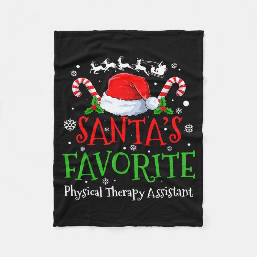 Santa's Favorite Physical Therapy Istant Christmas Fleecedecke (Vorderseite)