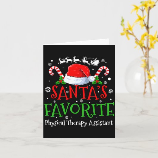 Santa's Favorite Physical Therapy Istant Christmas Karte (Gelbe Blume)