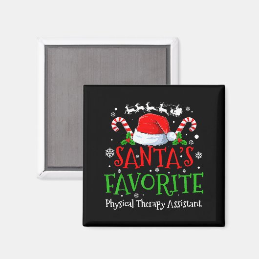 Santa's Favorite Physical Therapy Istant Christmas Magnet (Vorderseite/Rückseite)