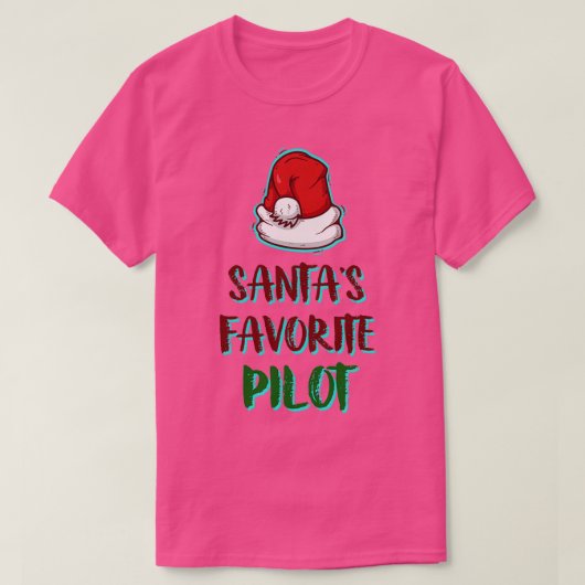 Santas Favorite Pilot Weihnachten T-Shirt (Design vorne)