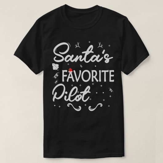 Santas Favorite Pilot Weihnachts Pilot T-Shirt (Design vorne)