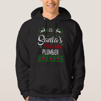 Santas Favorite Plumber Weihnachts Ugly Sweater Hoodie