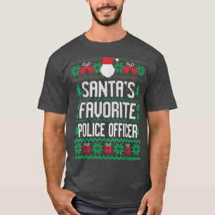 Santas Favorite Police Office Weihnachten Funny Sa T-Shirt