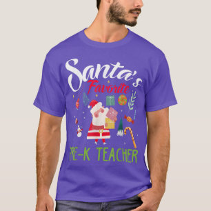 Santas Favorite PreK Teacher Weihnachts-Weihnachts T-Shirt