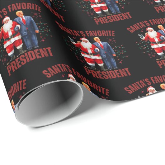 Santa's Favorite President Funny Trump Christmas Geschenkpapier (Rolleneckpunkt)