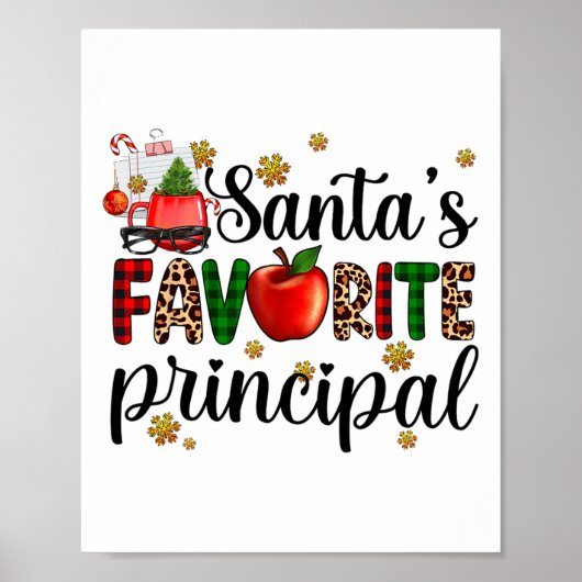 Santa's Favorite Principal Christmas Kids Boys Gir Poster (Vorne)