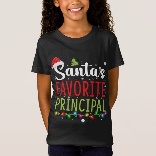 Santas Favorite Principal Weihnachten Pajama Santa T-Shirt (Vorderseite)