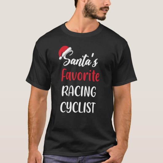 Santas Favorite Racing Cyclist   Christmas Cycling T-Shirt (Vorderseite)