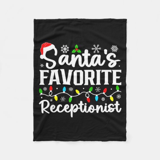 Santa's Favorite Receptionist Christmas Family Mat Fleecedecke (Vorderseite)