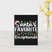 Santa's Favorite Receptionist Christmas Family Mat Karte (Gelbe Blume)