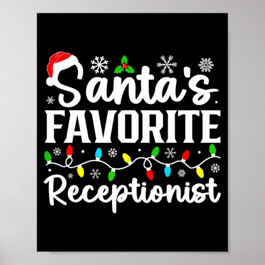 Santa's Favorite Receptionist Christmas Family Mat Poster (Vorne)