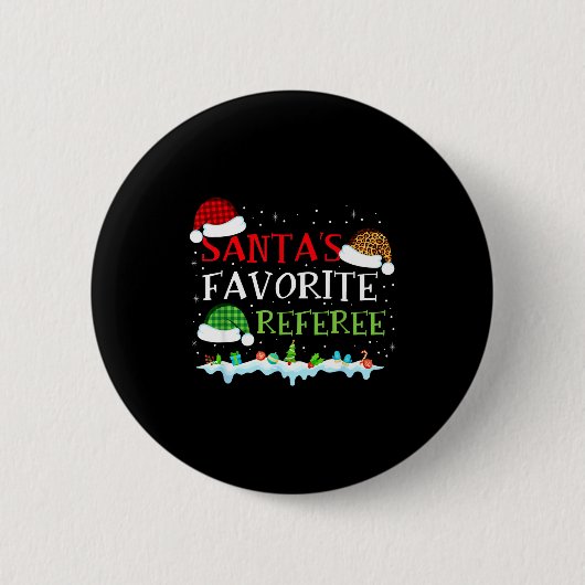 Santa's Favorite Referee Fun Christmas  Button (Vorderseite)