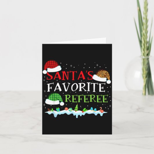 Santa's Favorite Referee Fun Christmas Karte (Vorderseite)