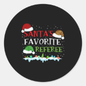 Santa's Favorite Referee Fun Christmas Runder Aufkleber (Vorderseite)