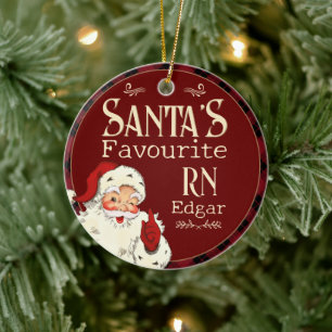 Santas Favorite RN Keramik Ornament