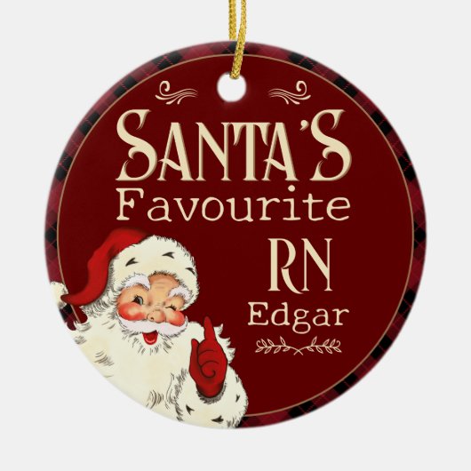 Santas Favorite RN Keramik Ornament (Vorne)