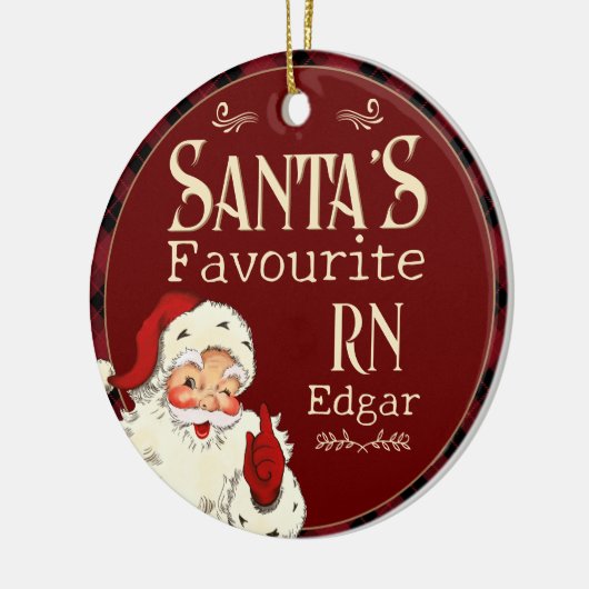 Santas Favorite RN Keramik Ornament (Links)