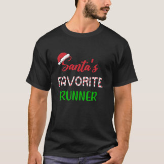 Santas Favorite Runner Funny Running Weihnachten T-Shirt